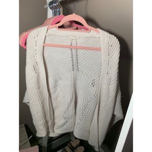 White cardigan sweater